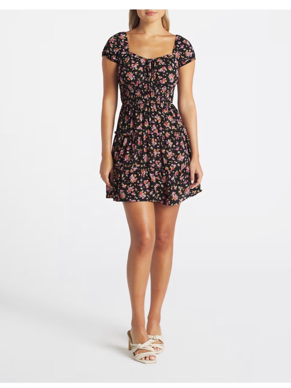 The Cutest Floral Smock Mini Dress for Brunch, Dates & Fall - Size S
